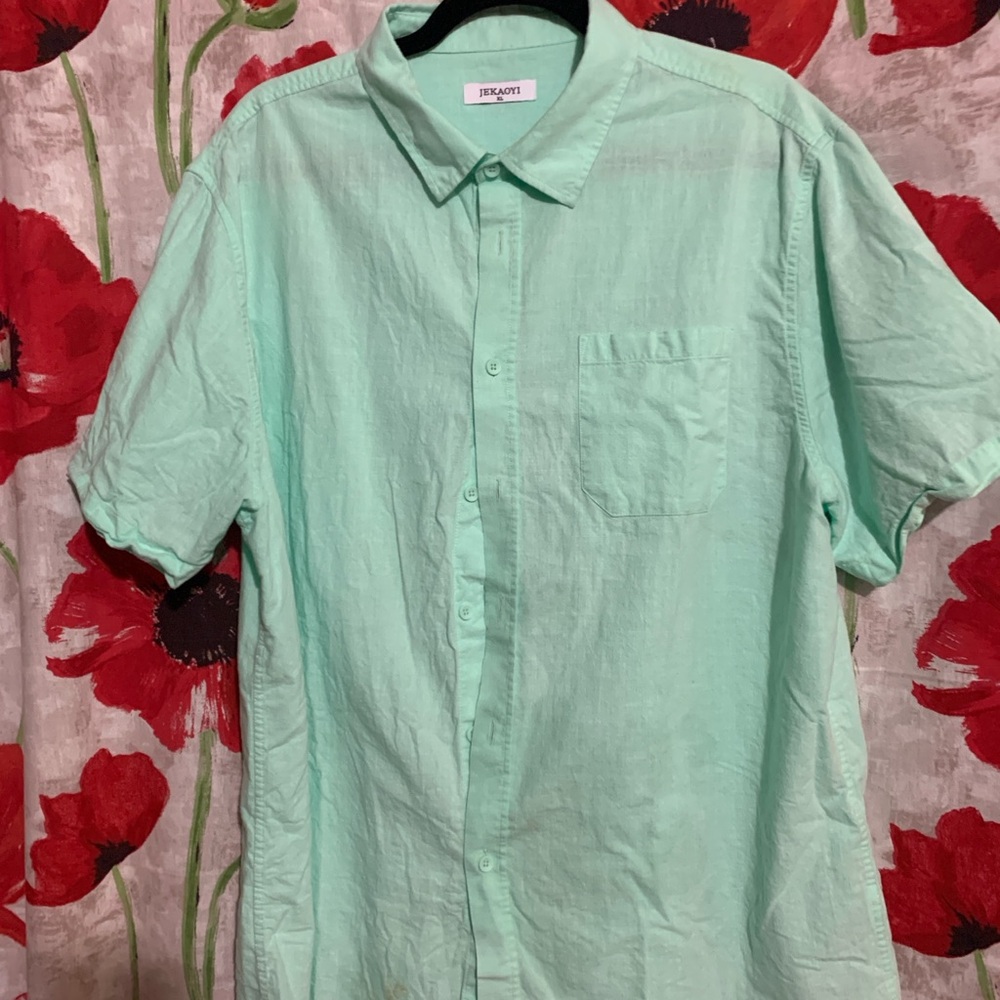 Zara Light Green Casual Button Down Shirt